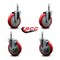 Service Caster Regency 460EC26 EC-26 5'' Replacement Caster Set with Brakes, 4PK REG-SCC-GR20S514-PPUB-RED-845-2-TLB2 - alternate 2